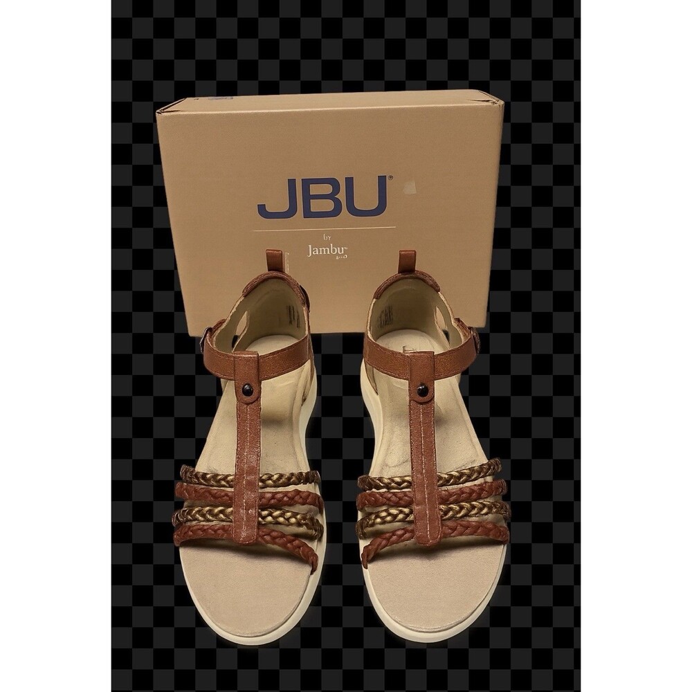 JBU Jambu Prague Women’s Sandal Size 8.5M Braided Two Tone Brown & Bronze New